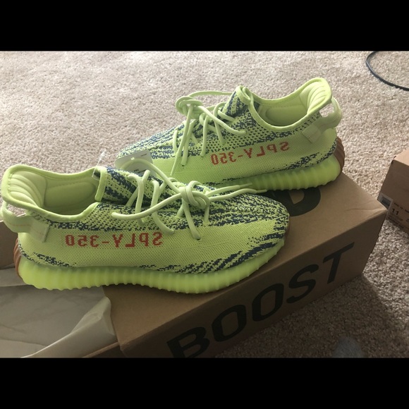 Yeezy boost 350 v2 semi frozen yellow - Picture 3 of 4